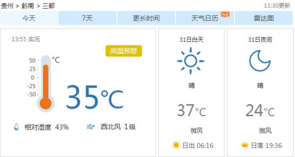 敏都村天气预报更新通知